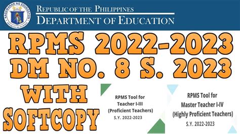 rpms tool 2023 to 2024 ppt|DepEd MEMORANDUM No. 008 , S. 2023.pptx .